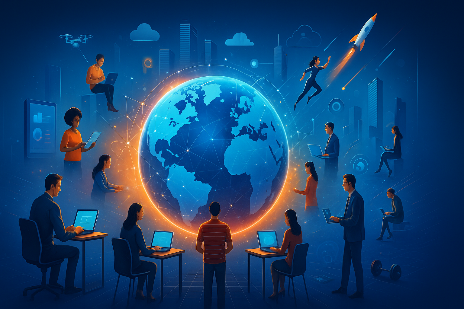 Digital transformation background design at Xeno Techflo