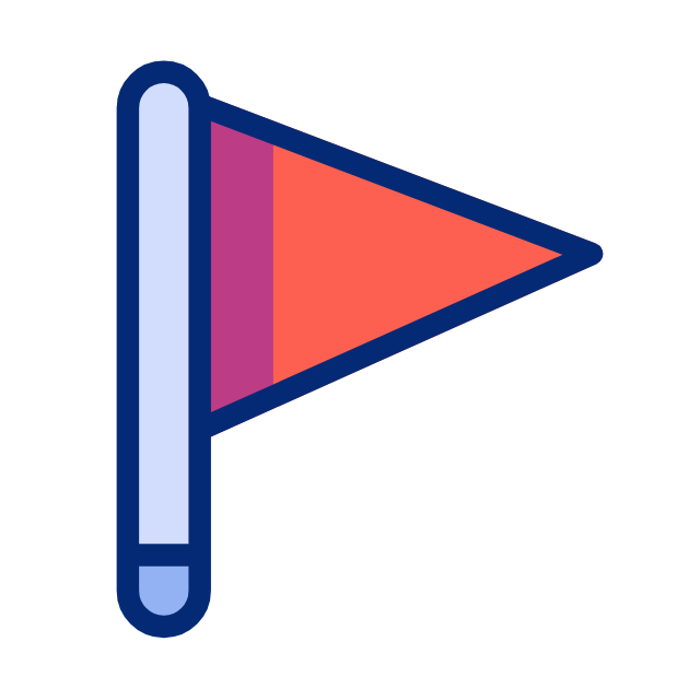 Business problem icon - red flag animation